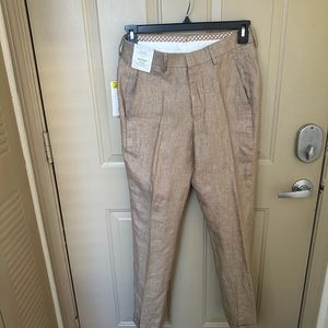 Murano men’s linen pants,size waist 30”,inseam 30”,brand new,classic fit,cuffs.